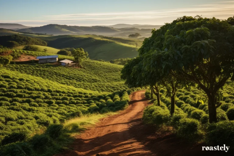 A dirt road leading to the best coffee plantation in one of the top coffee growing regions.